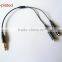 manufacture gold-plated DC3.5 m to 2*female earphone splitter cable