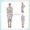 Lady's plolyester texture printed 2 sets fashion dress