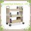 Customized high quality metal book cart book trolley cart used school furniture library furniture