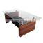 Silk-screen tempered glass cheap restaurant wholesale modern office mdf wooden coffee table