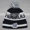 2015 FASHION ACRYLIC TEAM POMPOMS WINTER HAT WITH EMBROIDERY LOGO
