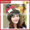 V-308 Cute pom pom slouchy winter knitting women top beanie hat cute knit earflap