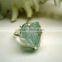 Aquamarine Rough Natural Gemstone Ring, 925 Solid Sterling Silver Ring, Designer Raw Prong Ring