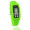2016 multi-functional waterproof silicone sports pedometer bracelets pedometer calories watch wrist watch pedometer for kids