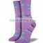 Womens Rubber Running Socks Cotton Polyester Blend Dye Sublimation Printing Socks