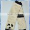 100% acrylic black and cream cute panda knit women sock