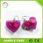 Heart Shaped Customized Soft PVC Party Decoratiin LED Earring