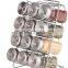 SINOGLASS trade assurane 80ml stainless steel lid wire rack 12 glass jars bottle spice rack set