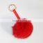 smart colorful key chain fox fur pompoms