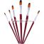 Hot sale 6 pcs/set strong water absorbing filbert artist watercolour brush, exquisite watercolour paint brush set for drawing