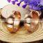 Titanium steel rose gold plated round pendant earrings fashion women earrings stud wedding jewelry 6710097