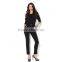 Pretty steps 2015 fashion Competent OL style womens long sleeve black knit tops blouse
