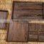 different size burn wood serving tray,large and small tray,wood cann tray