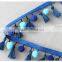 Newest design handmade 4.5cm width beaded pompom fringe wholesales