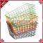 Multi-color eco-friendly painted finished fruit vegetable washing basket wire stacking basket