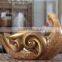 Home decor swan fruit tray/golden fruit dish/resin fruit plate NTRS-TD009A