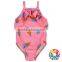Little Girl Polka Dots Swimming Fabric Clothes Ruffle One Piece Doughnuts Swimsuit