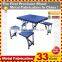 Folding Picnic PlasticTable and 4 Seats/chairs/bench With Umbrella