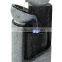 Dark Gray Stone Pillar & Silver Bowls Outdoor Water Fountain