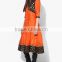 Orange Printed Viscose Churidar Kameez Dupatta With Jacket Designs Designer Long Kurtis Pakistani For Stitching HSd5017