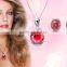 Ruby Gemstone CZ Silver Plated Fashion Pendantset