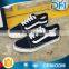 Black and white lace-up casual canvas shoes for men