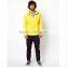 Super quality yellow blank bulk the fleece clothing with kangaroo pocket
