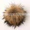 Myfur Factory Wholesale Plush Fake or Faux Raccoon Fur Pompom on Hats