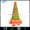 orange High Vis reflective led light traffic cone
