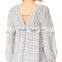 2017 OEM Femme Striped Gauze Tassel Girdle Holiday Blouses