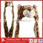 Long Eared Animal Hat With Scarf Mitten,Plush Winter Hat