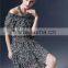 Latest high fashion printed women ruffle raglan dress cap sleeve ruffle dress