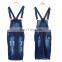 Fashion Style Blue Short Demin Dresses Manufacturer, Cheap Demin Suspender Skirt ,denim Skirt