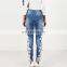 New Blue Lace Cut Out Latest Jeans Tops Girls