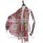 wholesale new flower print fringe hijab viscose pashmina shawl nepal