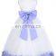 Grace Karin Plum White Sleeveless Flower Decorated Baby Girls Party Dress 2~12 Years CL008936-7