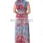 7026# Sleeveless Elegant Chic Floral Print Long Bohemian Maxi Dress Women Beach Sundress Wholesale Plus Size Clothing
