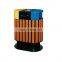 Outdoor wooden garbage waste bins, trash bins, dustbins