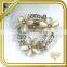 Fancy flower rhinestone initial brooches and pins bulk crystal brooch FB-042