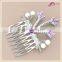 New Designer Custom Pearl Crystal Antler Decorative Hair Comb For Wedding Accessories