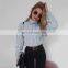 Winter Fashion Women Casual Turtleneck Pure Color Knitted Crop Top Sweater