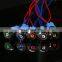 12mm LED Light Metal Push Button Switch 5 Colors 4 Pin annular Car power signal Power Button Switch 3V 6V 12V 24V 220V