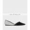 Elegant fancy unique design two tone patent glitter ankle wrap square toe flat ladies sandals shoes