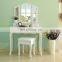 wooden modern bedroom dressing table designs with mirror and stool