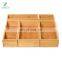 5 Boxes Bamboo Kitchen Drawer Organizer for Large Utensils Bathroom Drawer Organizers Drawer Divider