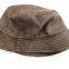 men's and women's fashion genuine sheepskin leather with print bucket hat