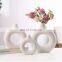 New Product Nordic Ins Creative Ceramic Circles Vase Hydroponics Vase For Wedding Table Decor Decorations For Home