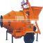 Concrete mixer drum machine with lift ladder An elevating concrete mixer for construction