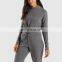 Private Label Ladies Cotton Sportswear Oversized Custom Cut Hem Cropped Women Crewneck Sweatshirt