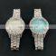 Top Luxury brand all -ice diamond girl watch pink digital round dial pink digital watch hip -hop rap jewelry